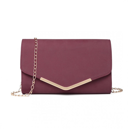 LH1756 - MISS LULU LEATHER LOOK ENVELOPE CLUTCH BAG - RED