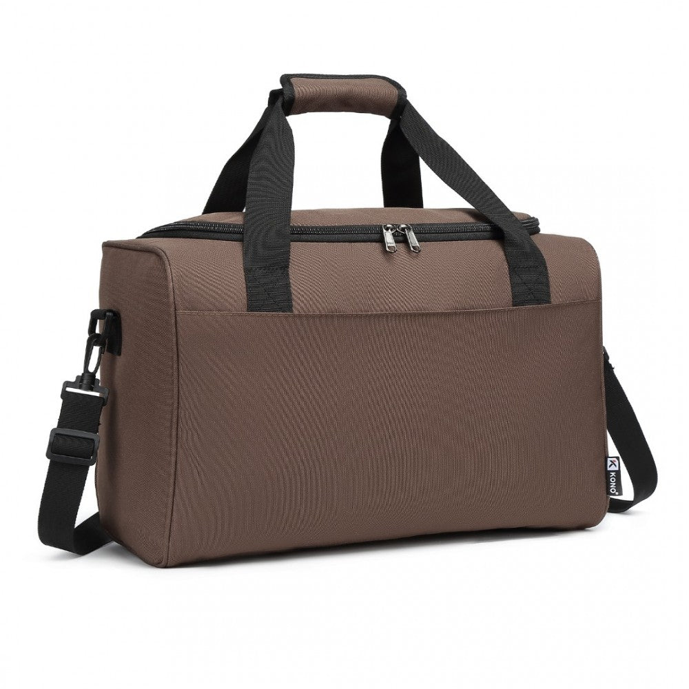 E2016S - KONO STRUCTURED TRAVEL DUFFLE BAG - BROWN