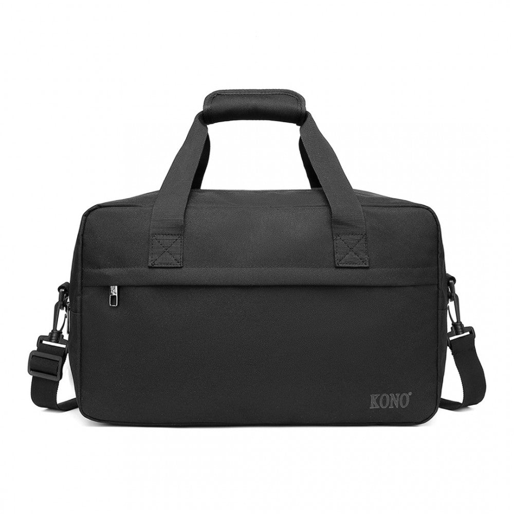 E1960M - KONO LIGHTWEIGHT MULTI PURPOSE UNISEX SPORTS TRAVEL DUFFEL BAG - BLACK