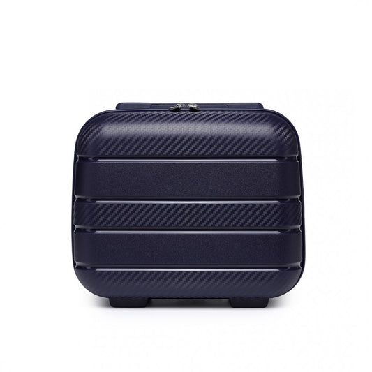 K2091L - KONO 14 INCH MULTI TEXTURE HARD SHELL PP VANITY CASE - CLASSIC COLLECTION - NAVY