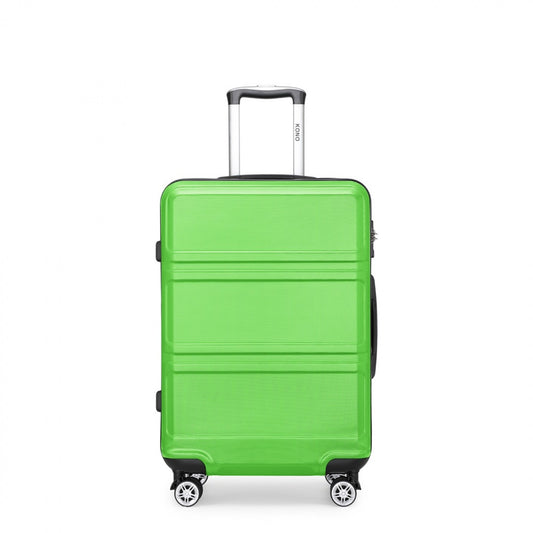 K1871-1L - KONO ABS 20 INCH SCULPTED HORIZONTAL DESIGN CABIN LUGGAGE - GREEN - The Baggage Shop