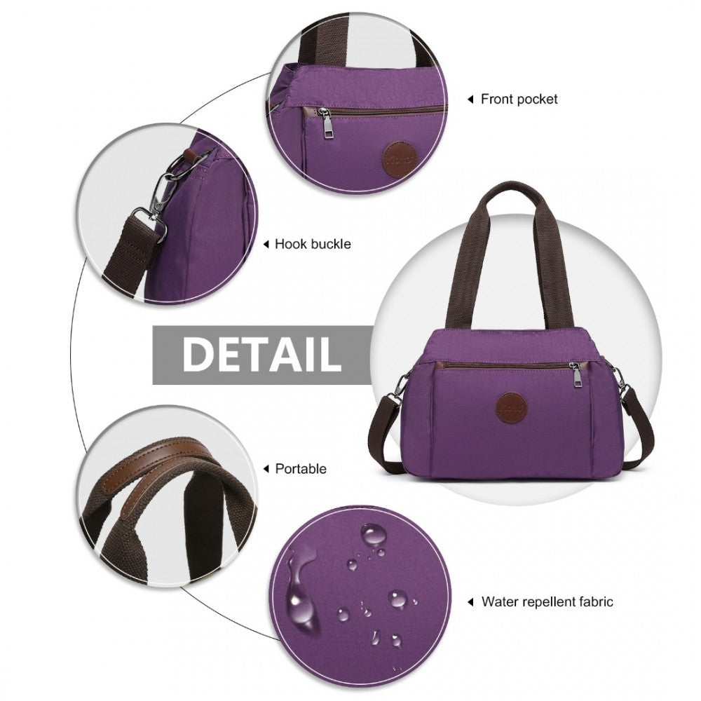 EH2239 - KONO WATERPROOF MULTI-FUNCTIONAL HANDBAG CROSS BODY BAG - PURPLE