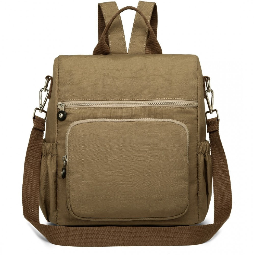 EH2107 - KONO MULTI WAY ANTI-THEFT WATERPROOF BACKPACK SHOULDER BAG - KHAKI