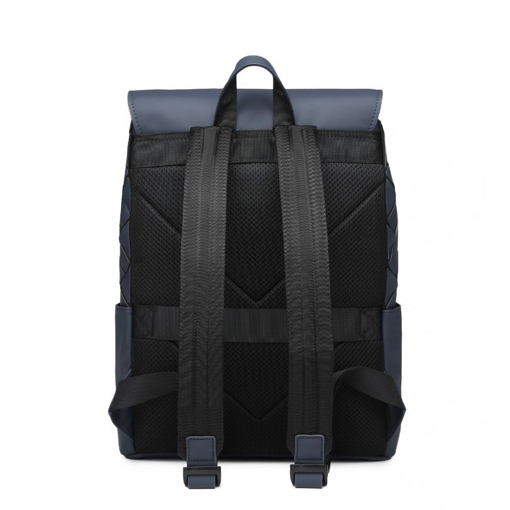 ET2417 - KONO WATER-RESISTANT URBAN GEOMETRIC BACKPACK WITH LAPTOP COMPARTMENT - BLUE