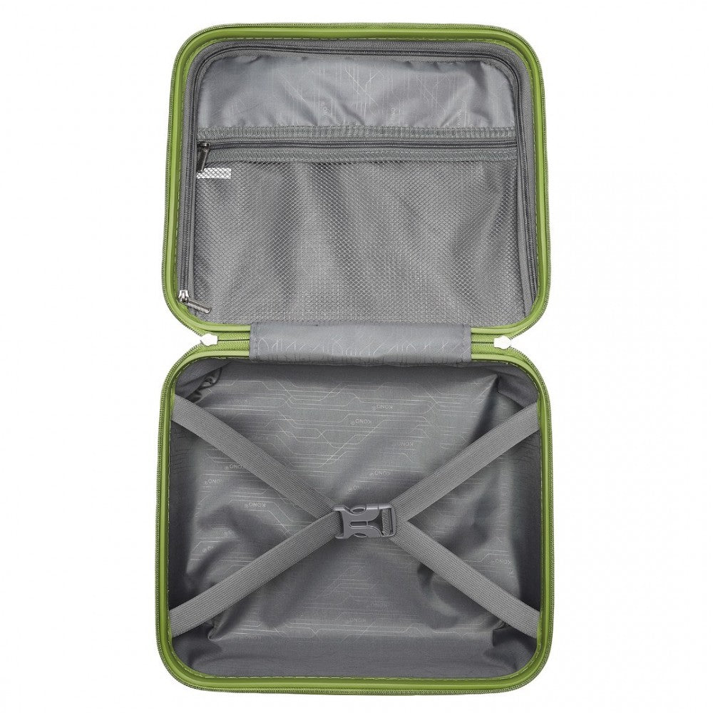 K2092L - KONO 14 INCH BRIGHT HARD SHELL PP VANITY CASE - GREEN