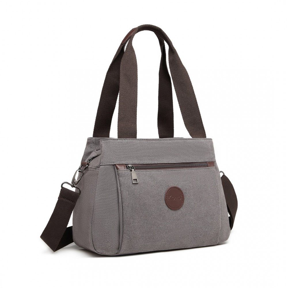 EH2045 - KONO CANVAS MULTI-FUNCTIONAL CROSS BODY BAG - GREY