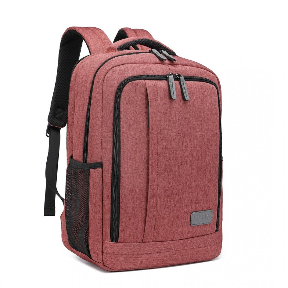 EM2111S - KONO MULTI-COMPARTMENT BACKPACK WITH USB PORT - CLARET