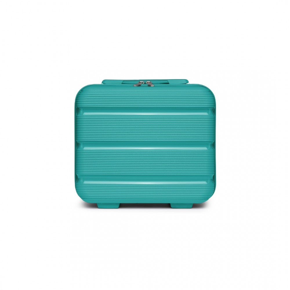 K2092L - KONO 14 INCH BRIGHT HARD SHELL PP VANITY CASE - TEAL