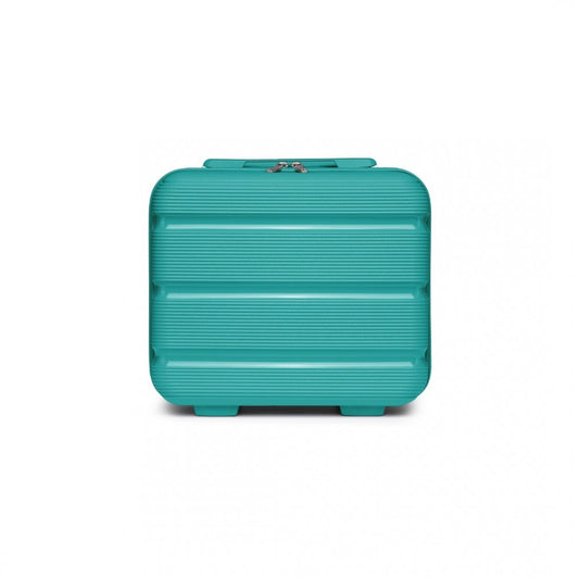 K2092L - KONO 14 INCH BRIGHT HARD SHELL PP VANITY CASE - TEAL