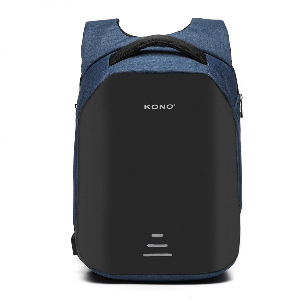 E1946 - KONO REFLECTIVE USB CHARGING INTERFACE BACKPACK - NAVY