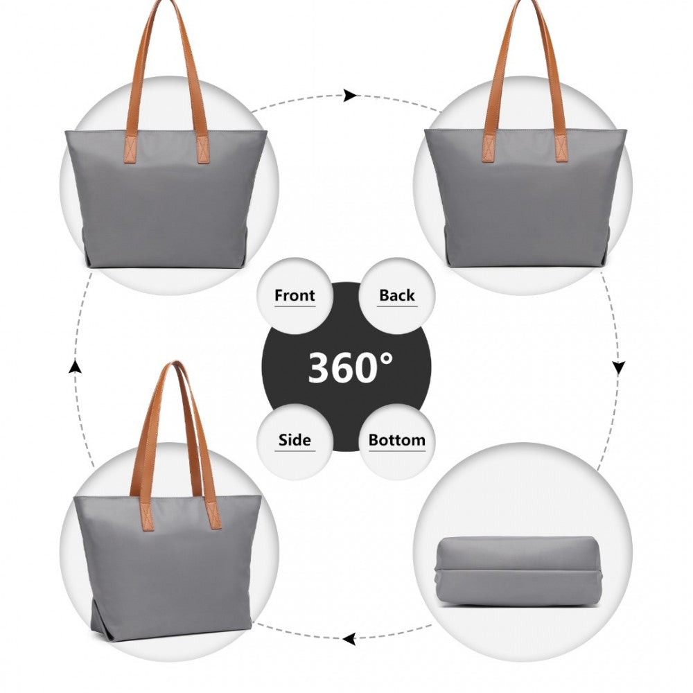 LH2240 - MISS LULU CASUAL WATERPROOF SHOPPING TOTE BAG - GREY