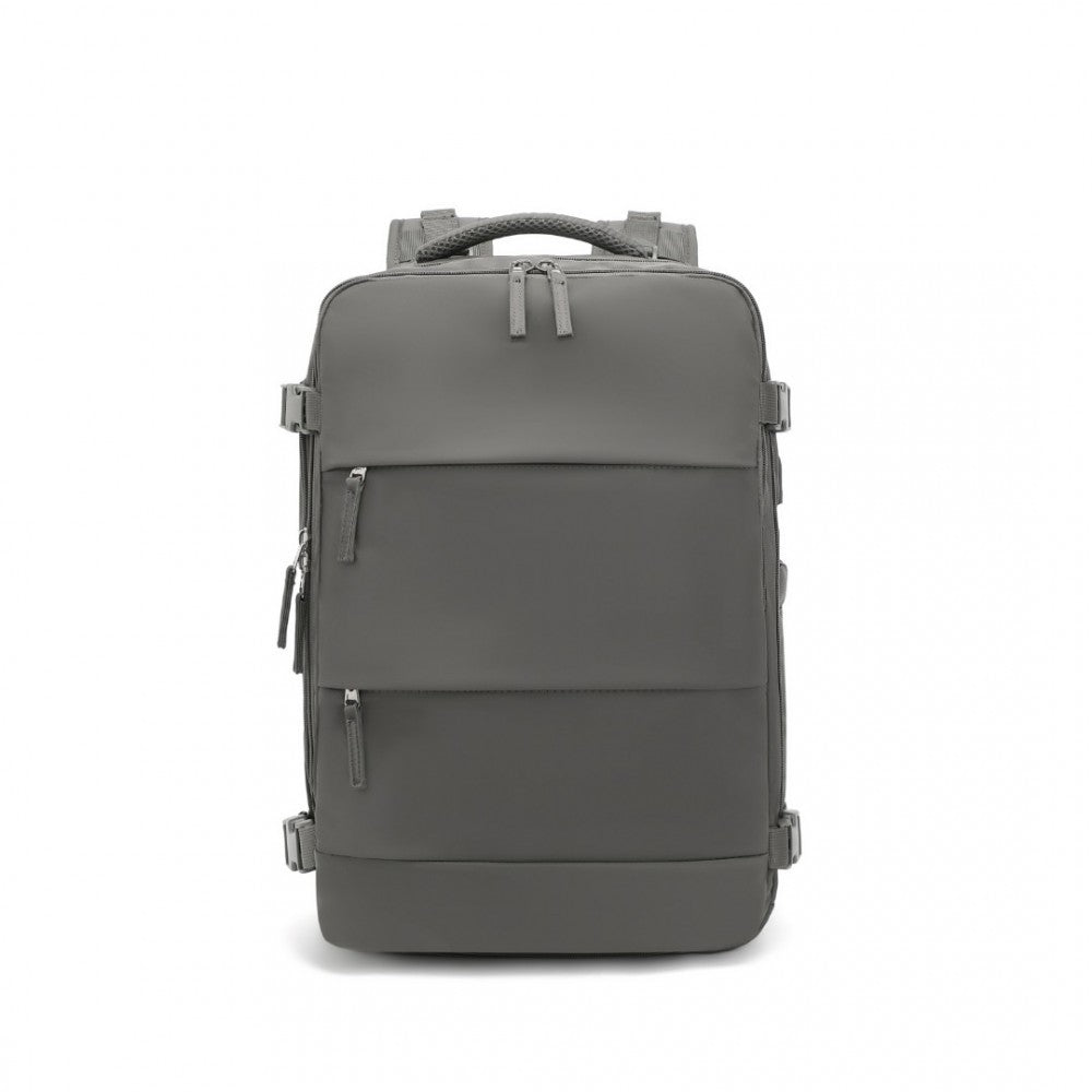 EQ2344 - KONO MULTI-FUNCTIONAL BREATHABLE TRAVEL BACKPACK WITH USB CHARGING PORT AND SEPARATE SHOE COMPARTMENT - GREY