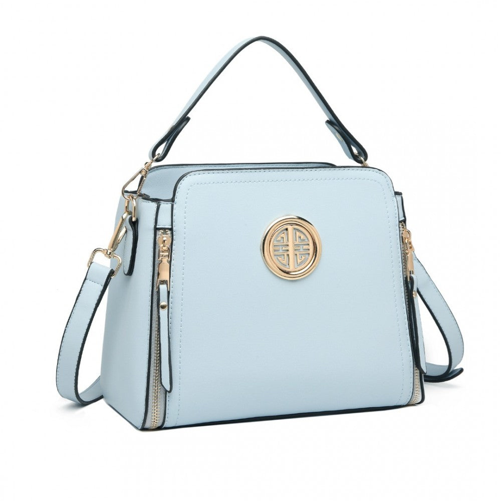 LB2126 - MISS LULU LEATHER LOOK PRACTICAL CROSSBODY BAG - BLUE