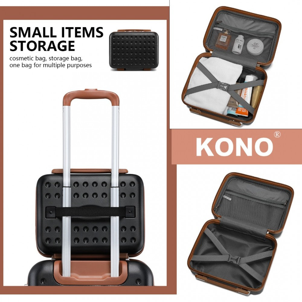 K2394L - KONO 13 INCH SPECIAL HARD SHELL ABS VANITY CASE - BLACK