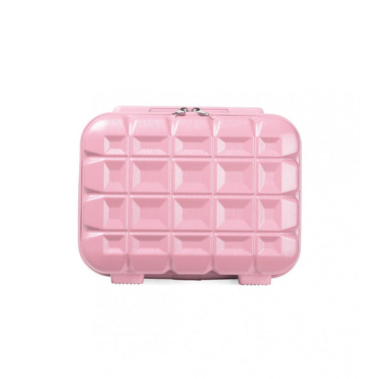 K2292L - KONO 13 INCH LIGHTWEIGHT HARD SHELL ABS VANITY CASE - PINK