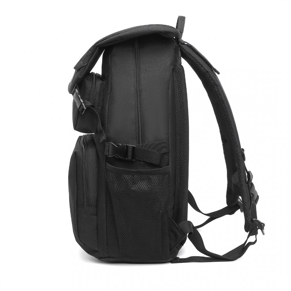 EQ2304 - KONO MEN'S VERSATILE AND SLEEK URBAN COMMUTER BACKPACK - BLACK