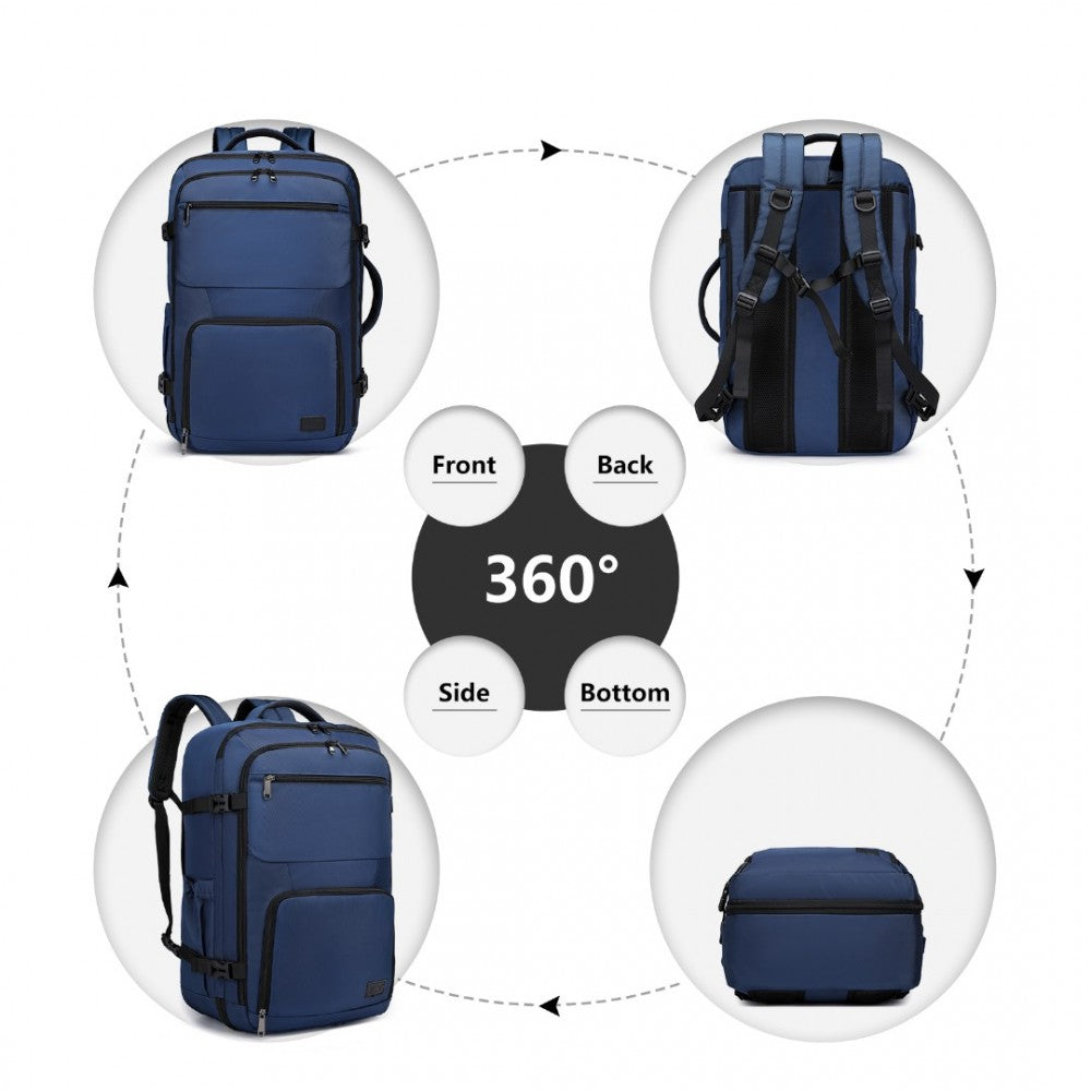 EM2207 - KONO MULTIFUNCTIONAL PORTABLE TRAVEL BACKPACK CABIN LUGGAGE BAG - NAVY