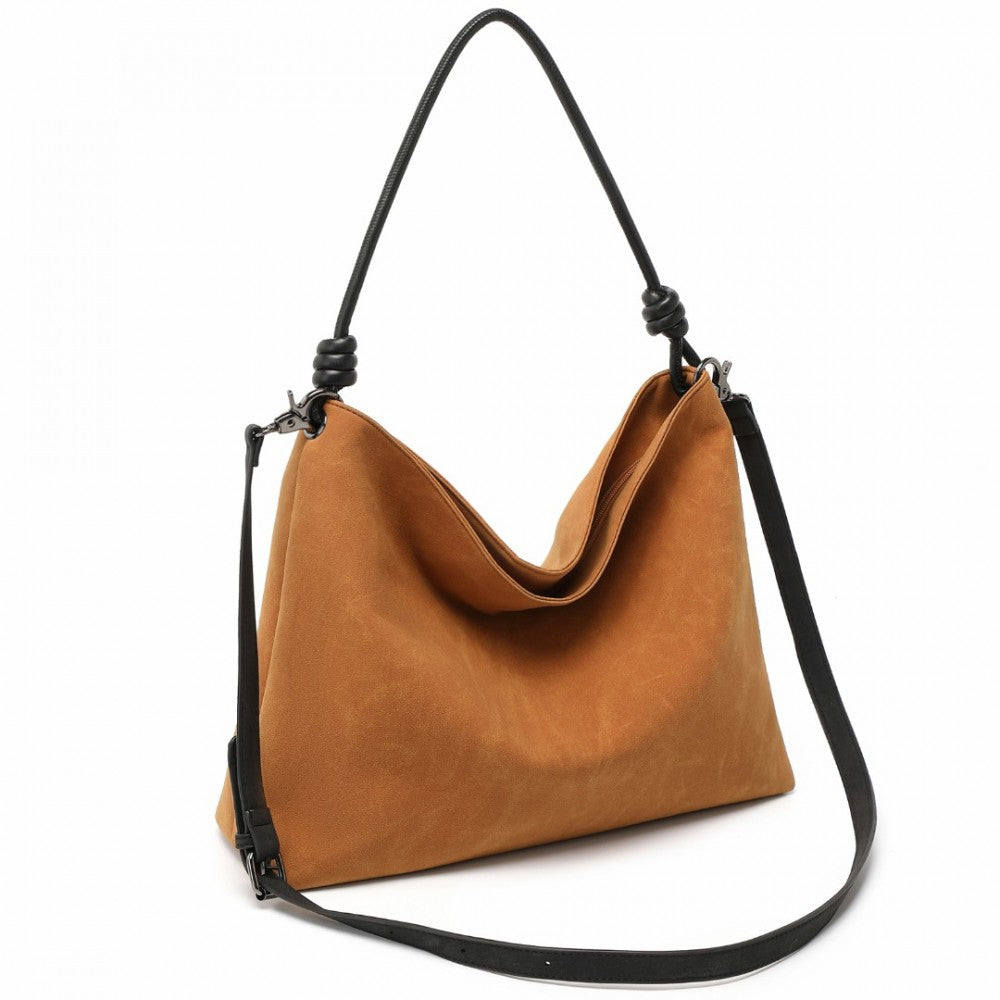 LG2324 - MISS LULU MINIMALIST CHIC TOTE WITH PERSONALITY - BROWN