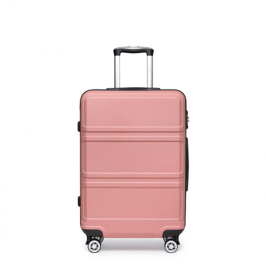 K1871-1L - KONO ABS 20 INCH SCULPTED HORIZONTAL DESIGN CABIN LUGGAGE - NUDE - The Baggage Shop