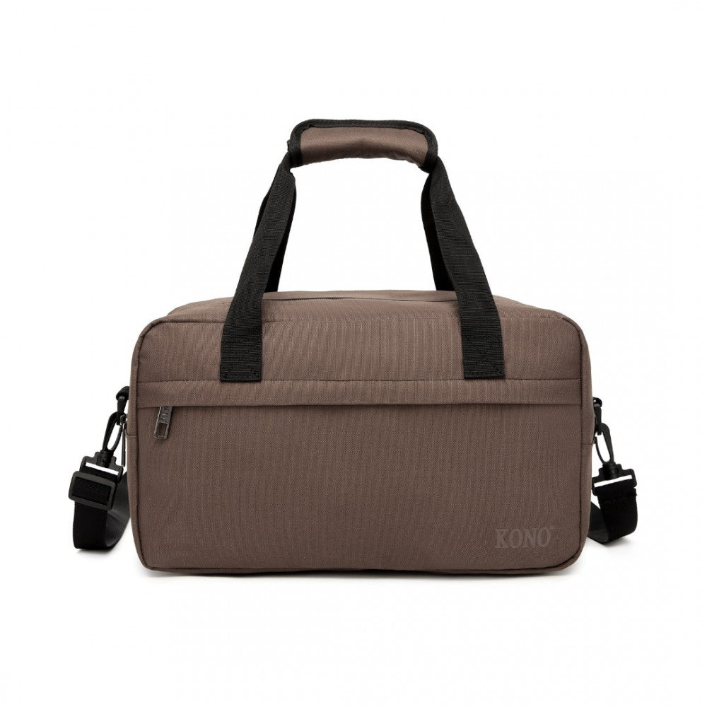 E1960S - KONO LIGHTWEIGHT MULTI PURPOSE UNISEX SPORTS TRAVEL DUFFEL BAG - BROWN