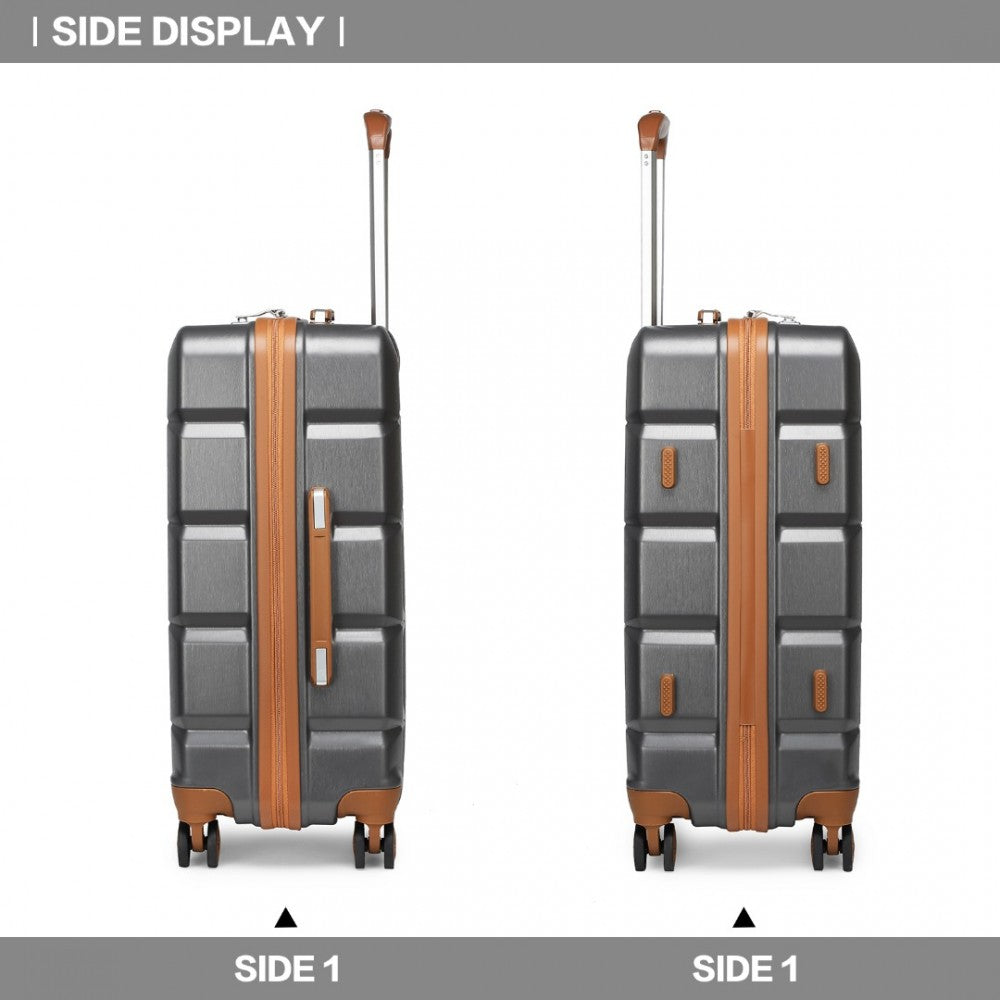 K2292L - KONO 28 INCH LIGHTWEIGHT HARD SHELL ABS SUITCASE WITH TSA LOCK - GREY