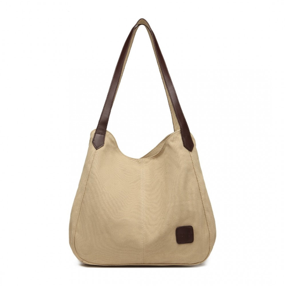 EB2040L - KONO CANVAS SHOULDER TOTE BAG - KHAKI