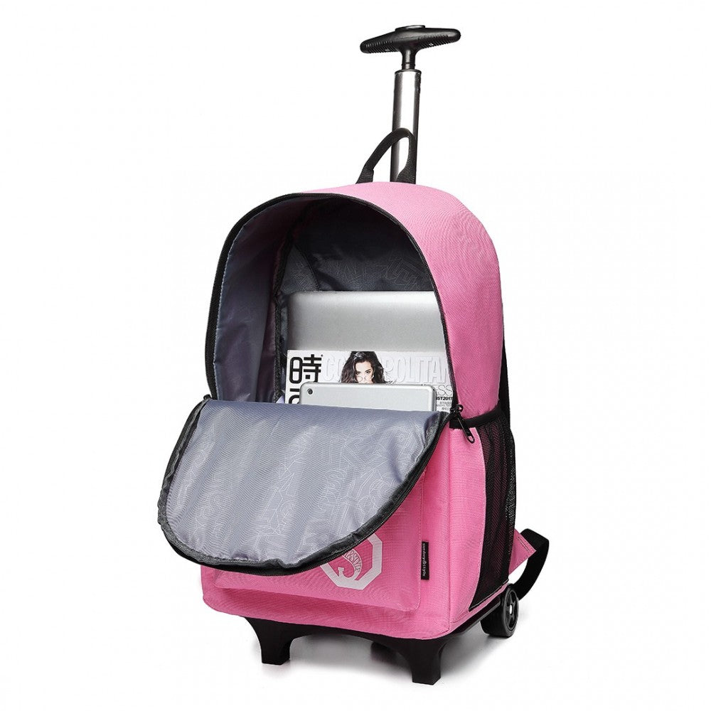 E6877 - KONO MULTI-FUNCTIONAL GLOW-IN-THE-DARK TROLLEY BACKPACK - PINK