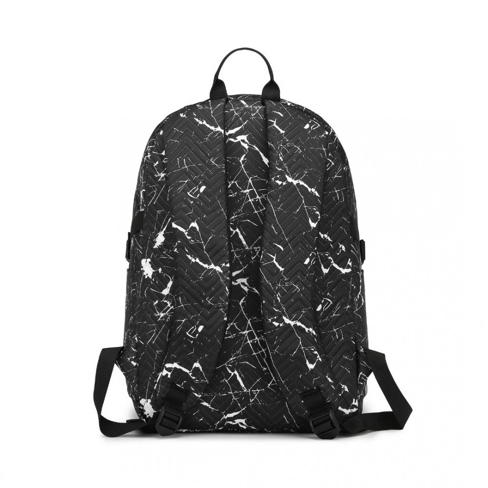 EQ2361 - KONO WATER-RESISTANT SCHOOL BACKPACK WITH SECURE LAPTOP COMPARTMENT - BLACK