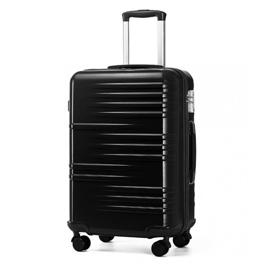 K2391L - BRITISH TRAVELLER 28 INCH DURABLE POLYCARBONATE AND ABS HARD SHELL SUITCASE WITH TSA LOCK - BLACK