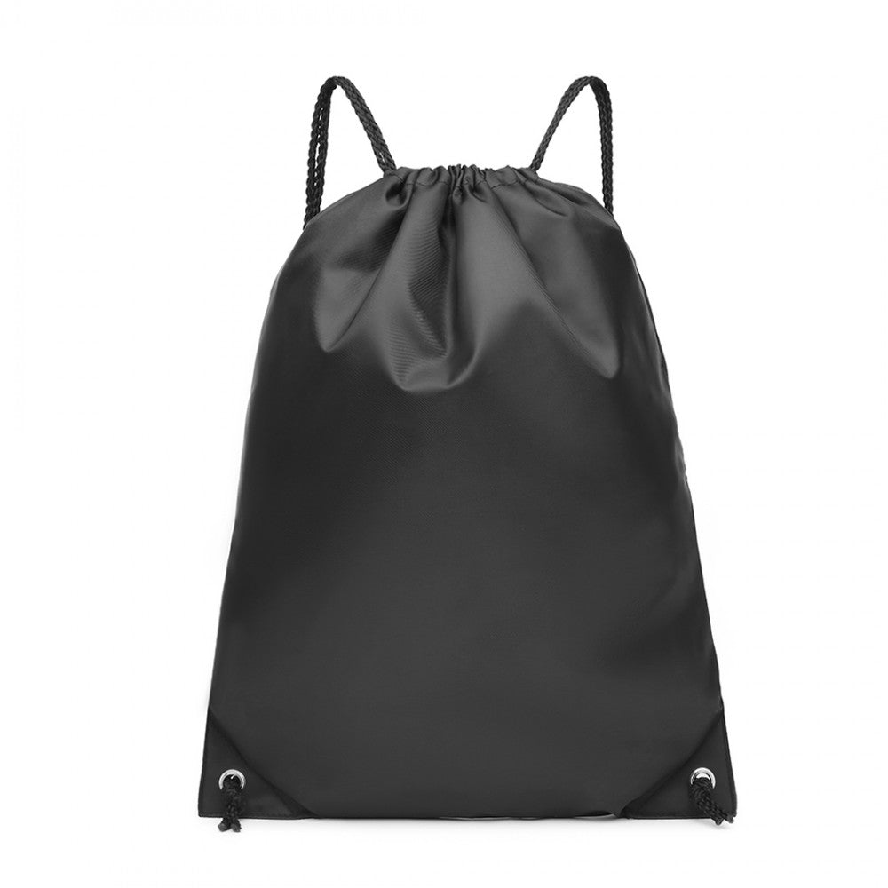 S2020 - KONO POLYESTER DRAWSTRING BACKPACK - BLACK