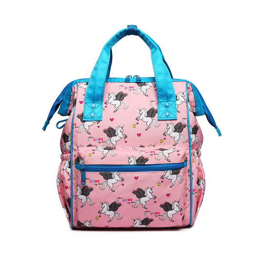 LB6896 - MISS LULU CHILD'S UNICORN BACKPACK WITH PENCIL CASE - PINK