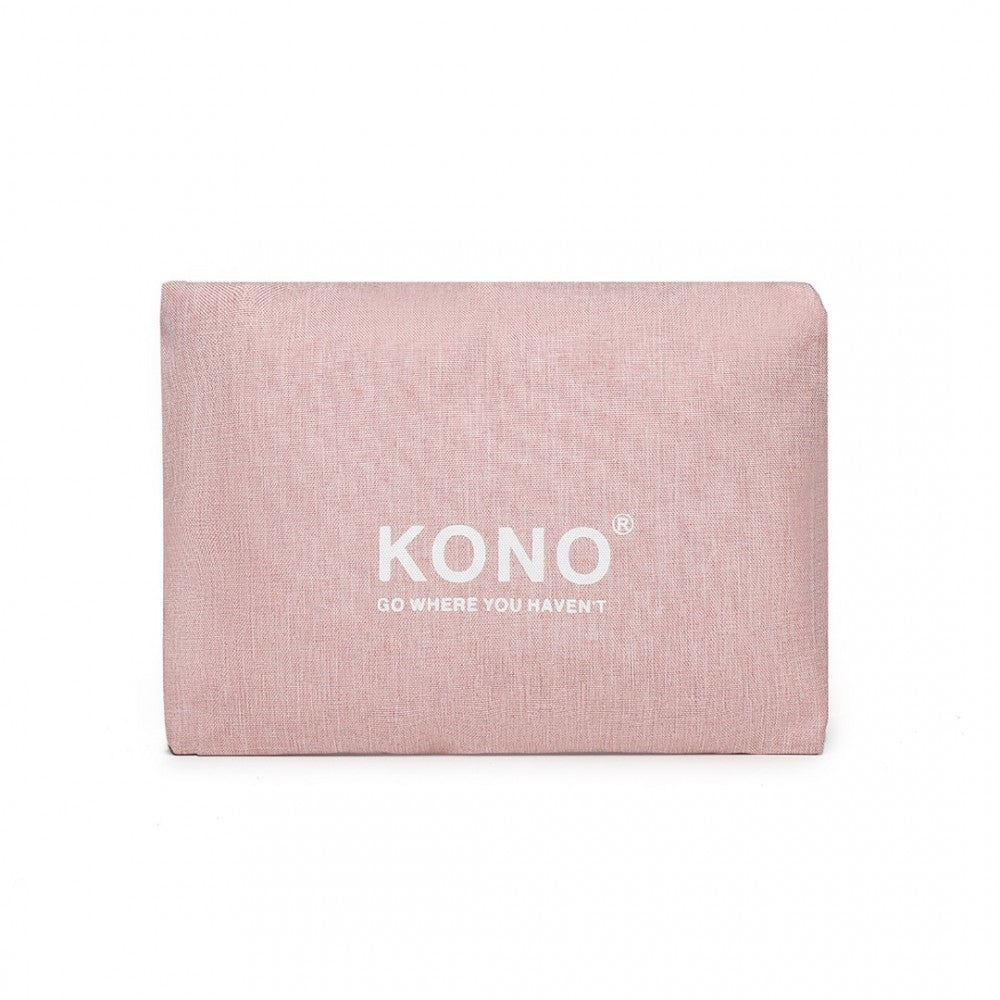 EQ2256 - KONO FOLDABLE WATERPROOF STORAGE TRAVEL HANDBAG - PINK