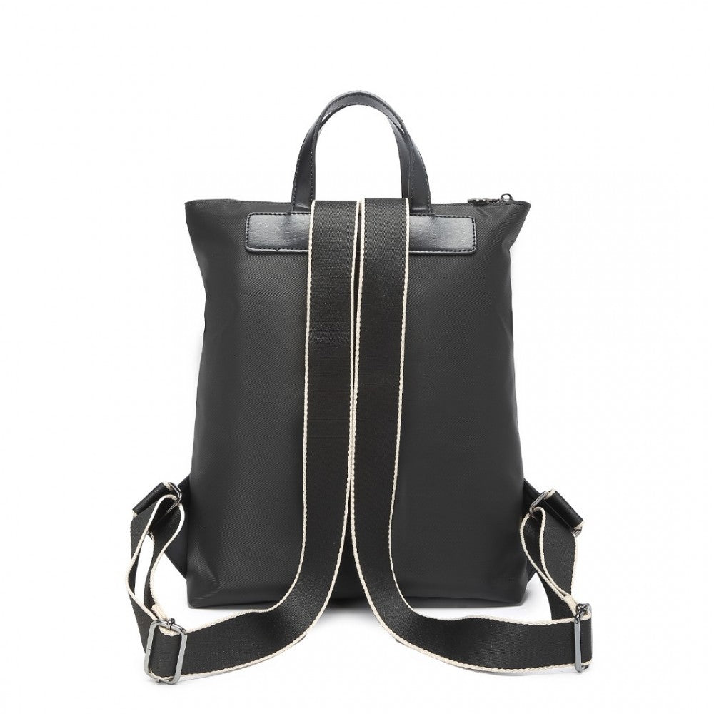 LT2355 - MISS LULU SIGNATURE STYLE BACKPACK WITH UNIQUE DETAILS - BLACK