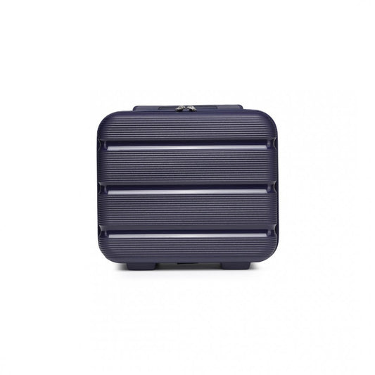 K2092L - KONO 14 INCH BRIGHT HARD SHELL PP VANITY CASE - NAVY