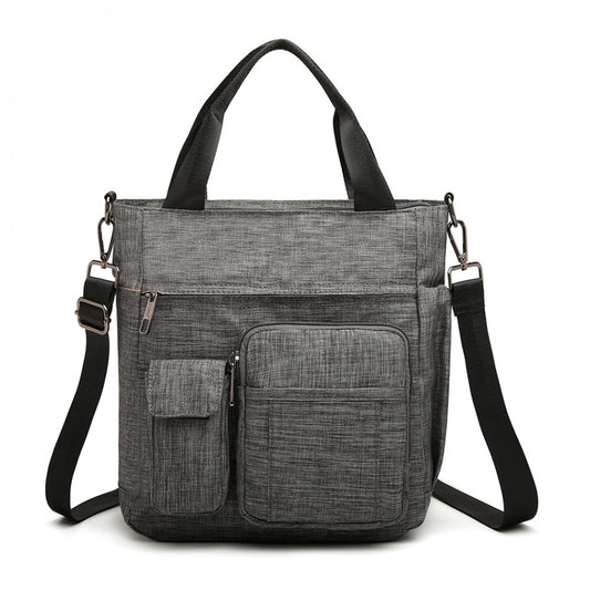 LB6923 - KONO MULTI-COMPARTMENT TOTE SHOULDER BAG - GREY