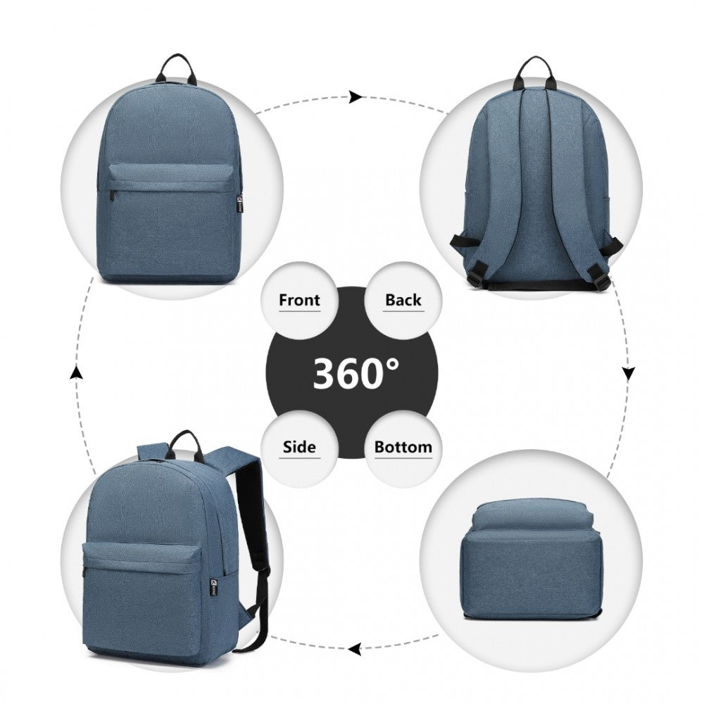 E1930 - KONO DURABLE POLYESTER EVERYDAY BACKPACK WITH SLEEK DESIGN - NAVY