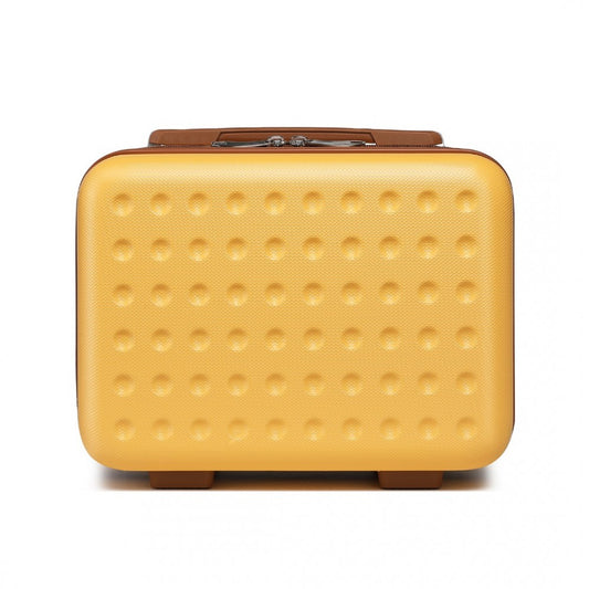 K2394L - KONO 13 INCH SPECIAL HARD SHELL ABS VANITY CASE - YELLOW