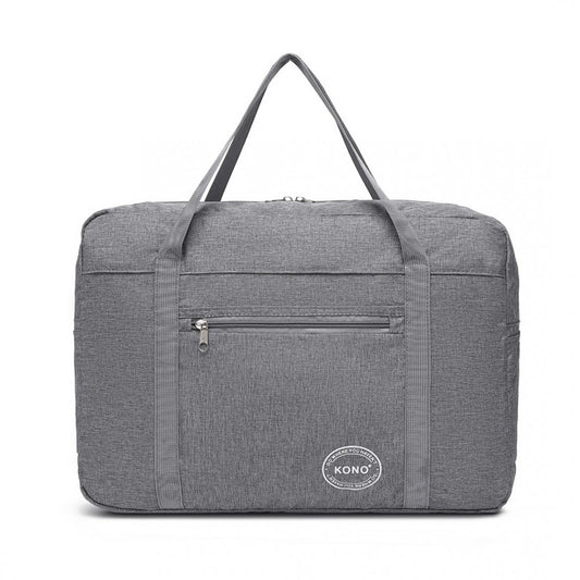 EQ2308 - KONO FOLDABLE WATERPROOF STORAGE CABIN TRAVEL HANDBAG - GREY