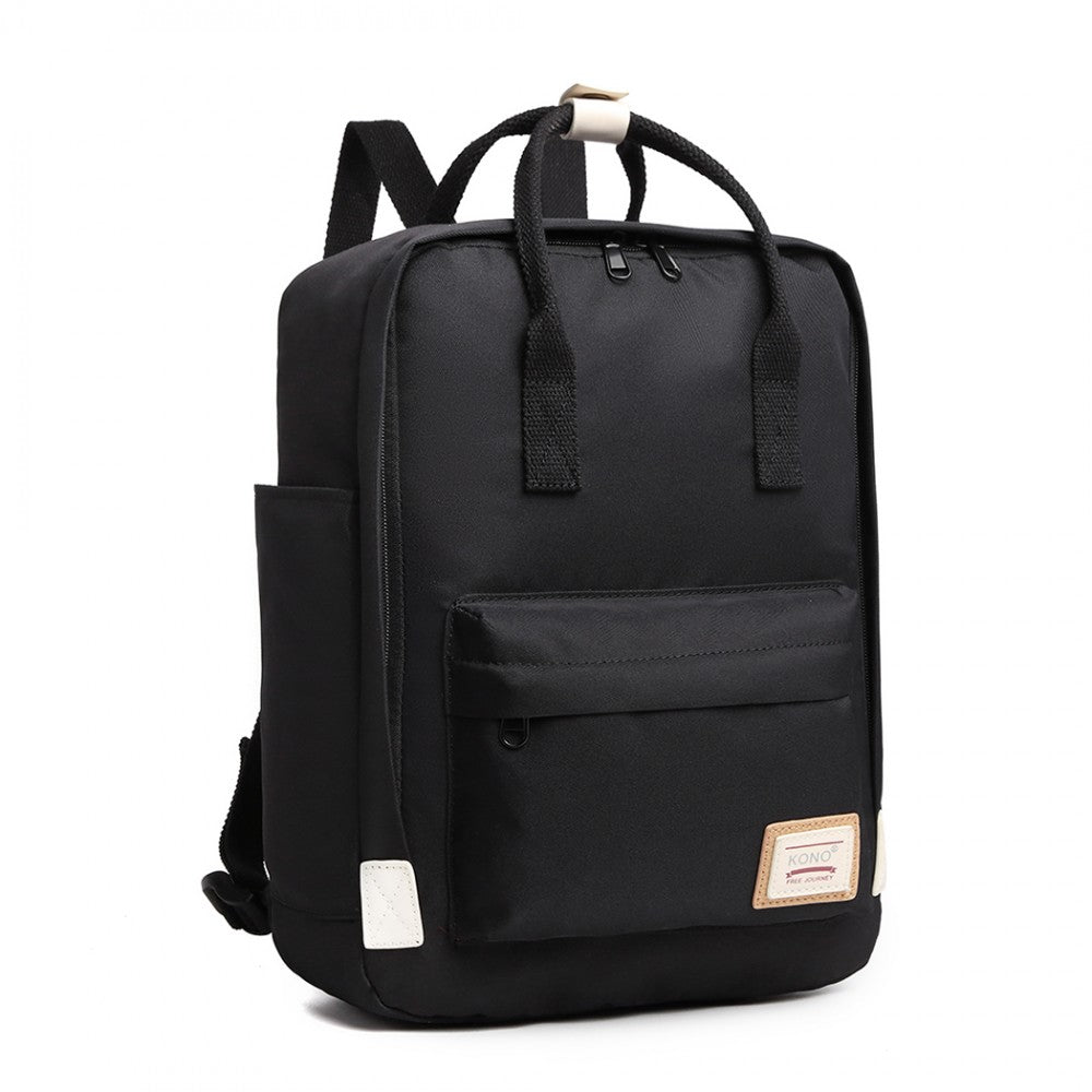 EB2017 - KONO LARGE POLYESTER LAPTOP BACKPACK - BLACK