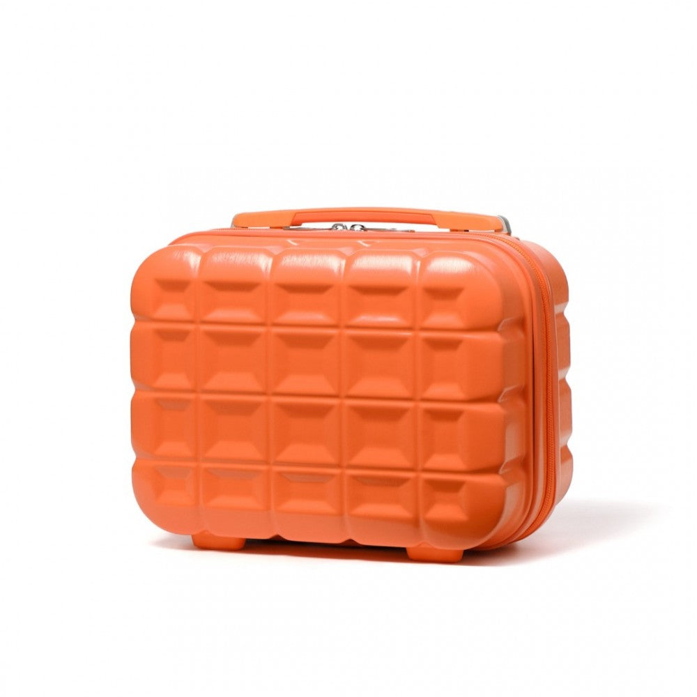 K2292L - KONO 13 INCH LIGHTWEIGHT HARD SHELL ABS VANITY CASE - ORANGE