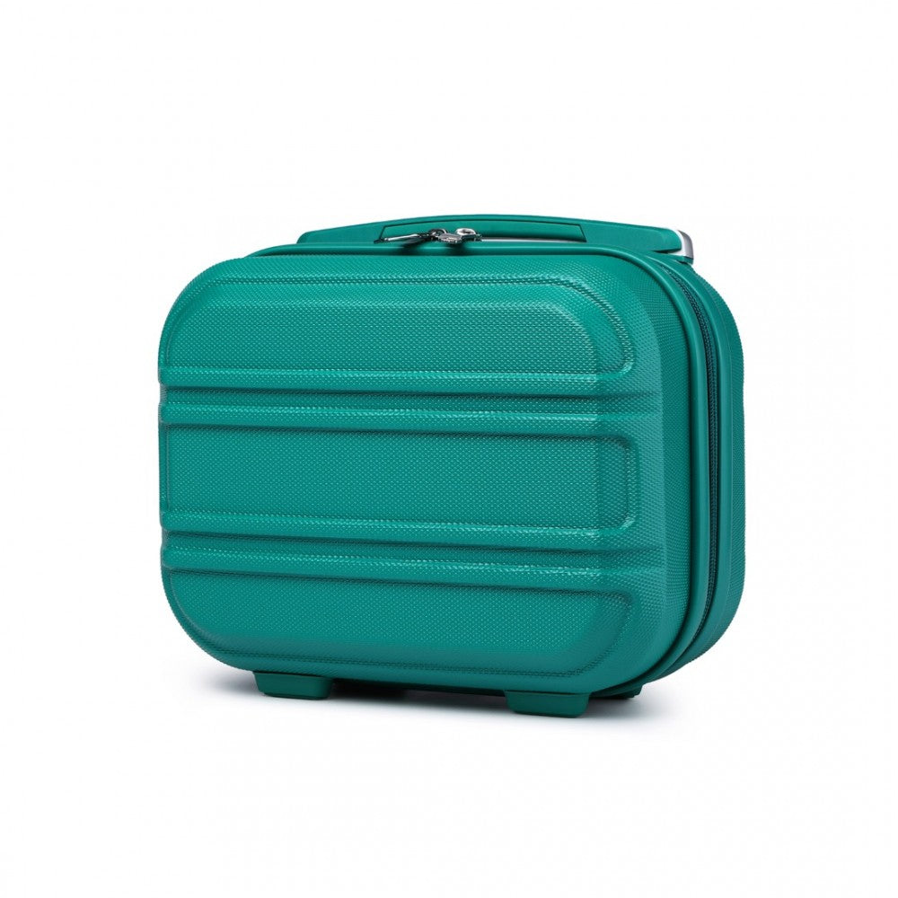 K1871-1L - KONO 12 INCH LIGHTWEIGHT HARD SHELL ABS VANITY CASE - TEAL