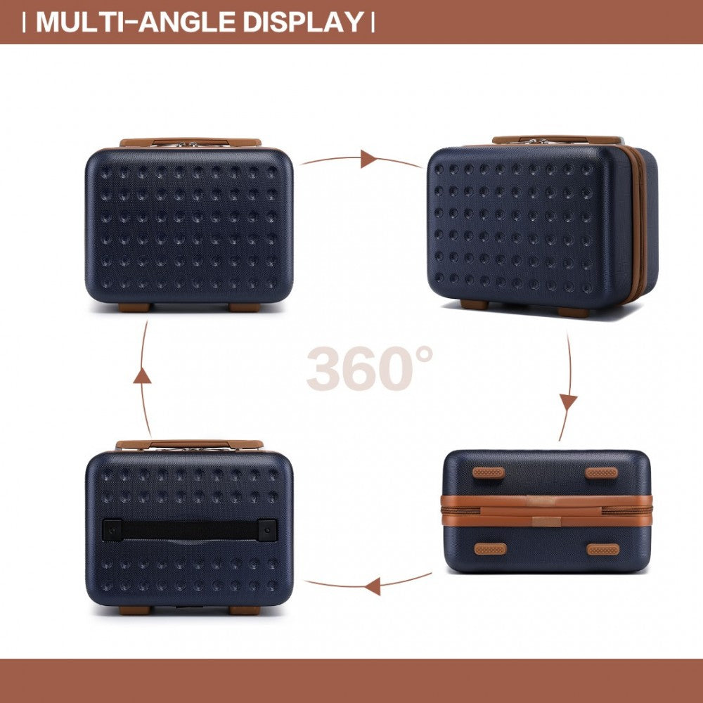 K2394L - KONO 13 INCH SPECIAL HARD SHELL ABS VANITY CASE - NAVY