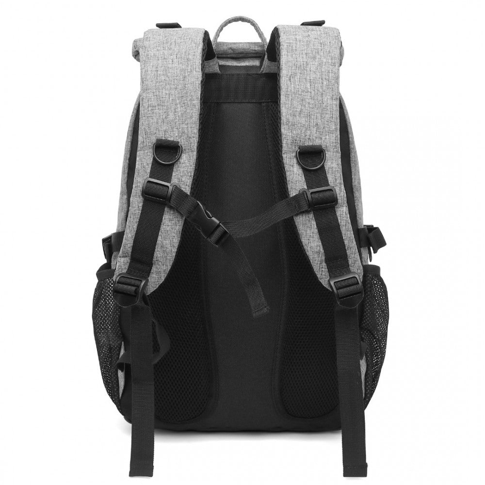 EQ2304 - KONO MEN'S VERSATILE AND SLEEK URBAN COMMUTER BACKPACK - GREY