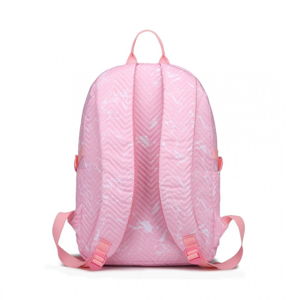 EQ2361 - KONO WATER-RESISTANT SCHOOL BACKPACK WITH SECURE LAPTOP COMPARTMENT - PINK