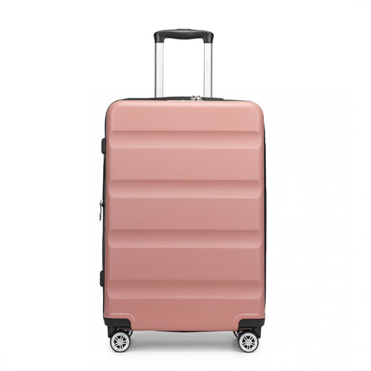 KSK2482 - KONO 24 INCH EXPANDABLE HORIZONTAL ENGRAVED HARD SHELL ABS+PC CHECK-IN SUITCASE WITH TSA LOCK - NUDE - The Baggage Shop