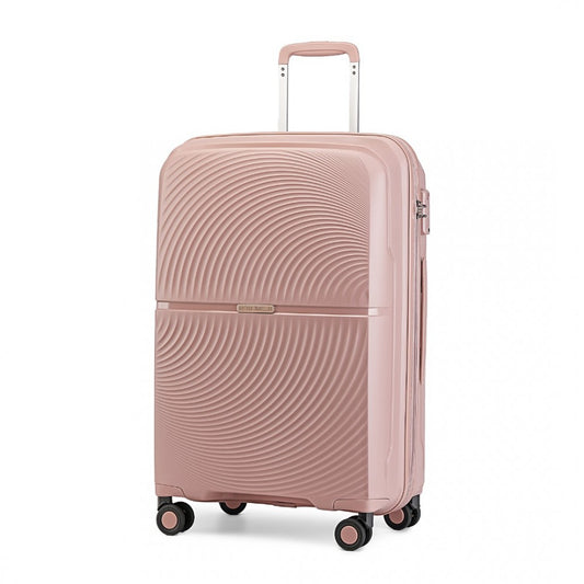 K2393L - BRITISH TRAVELLER 28 INCH SPINNER HARD SHELL PP SUITCASE WITH TSA LOCK - NUDE - The Baggage Shop