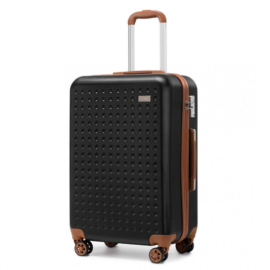 K2394L - KONO 28 INCH FLEXIBLE HARD SHELL ABS SUITCASE WITH TSA LOCK - BLACK - The Baggage Shop