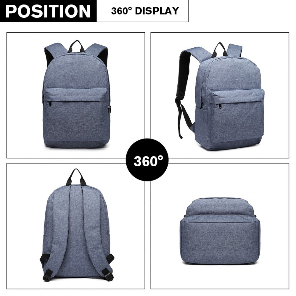 E1930 - KONO DURABLE POLYESTER EVERYDAY BACKPACK WITH SLEEK DESIGN - BLACK - The Baggage Shop