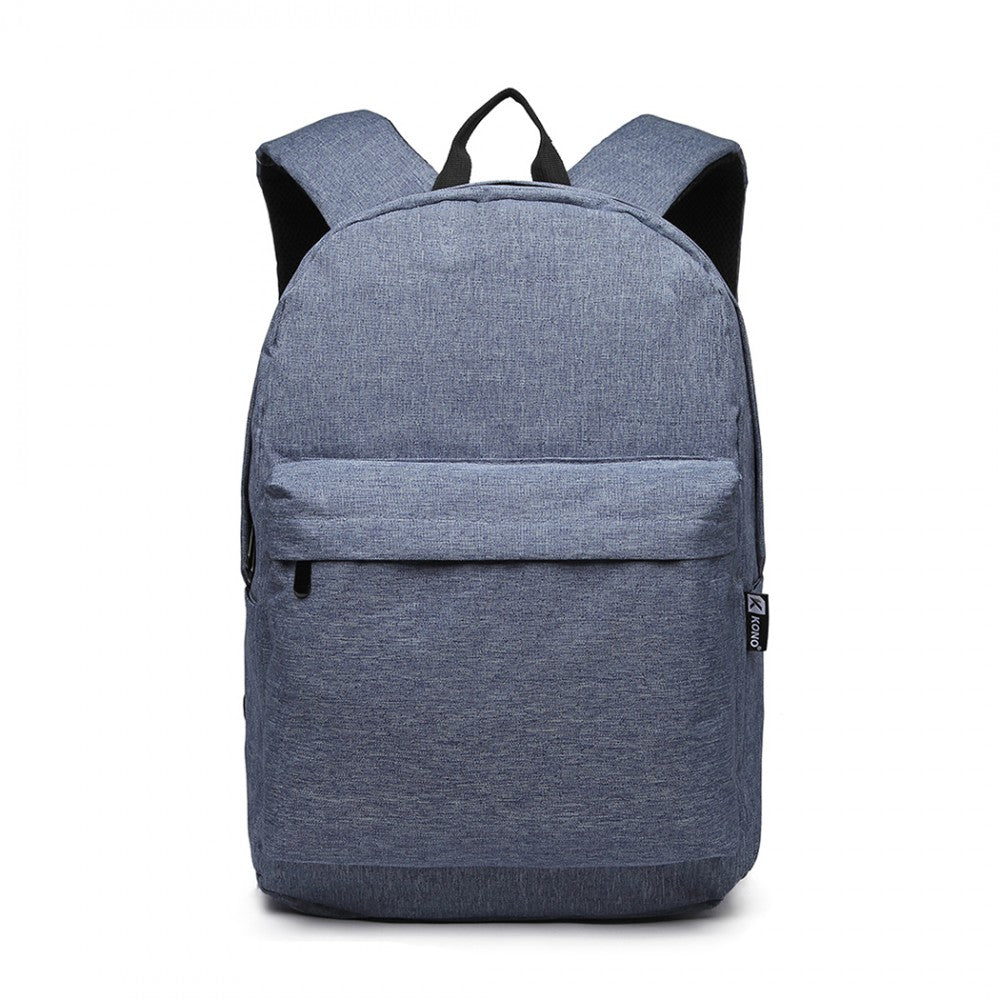 E1930 - KONO DURABLE POLYESTER EVERYDAY BACKPACK WITH SLEEK DESIGN - BLACK - The Baggage Shop