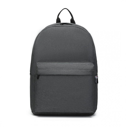 E1930 - KONO DURABLE POLYESTER EVERYDAY BACKPACK WITH SLEEK DESIGN - DARK GREY - The Baggage Shop